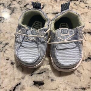 Hey Dude Kids Light Blue Striped Walkers